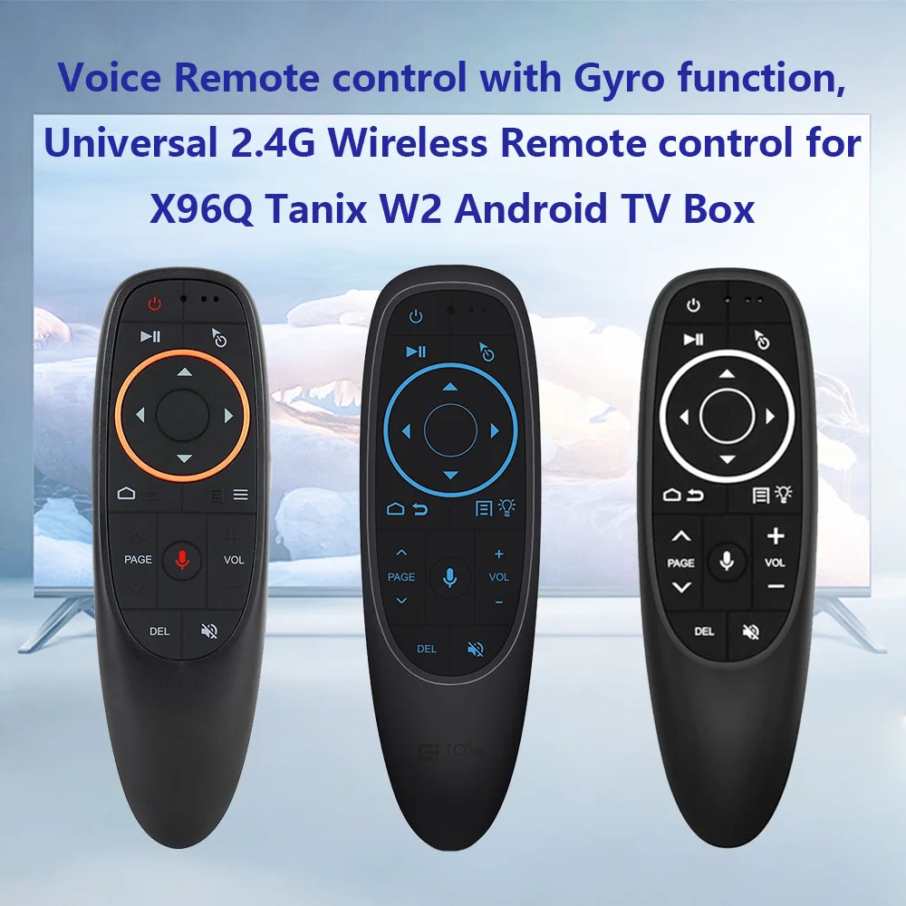 G10 Voice Remote Control IR Gyroscope G10S PRO BT5.0 Backlit 2.4G Wireless Air Mouse For Android TV BOX X96Q H96 MAX Tanix W2