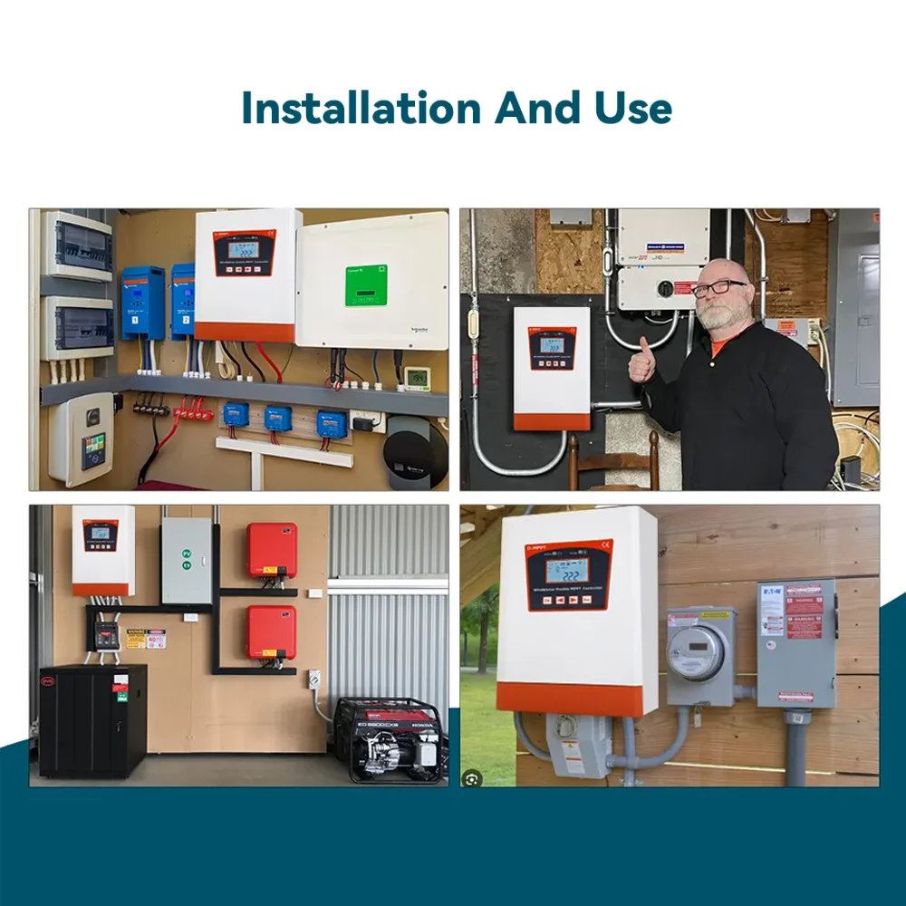 Imagem -06 - Duplo Mppt Energia Eólica Sistema Híbrido Controlador Solar de Carga 6kw 12v 24v 24v 48v Auto Regulador Uso Doméstico Gerador Moinho de Vento