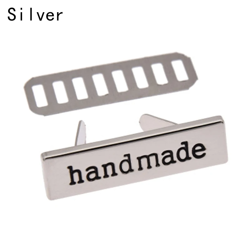 10Pcs Handmade Letter Labels For Bag Handbag Zinc Alloy Labels Tags For DIY Clothes Hats Bags Handcraft Sewing Decoration