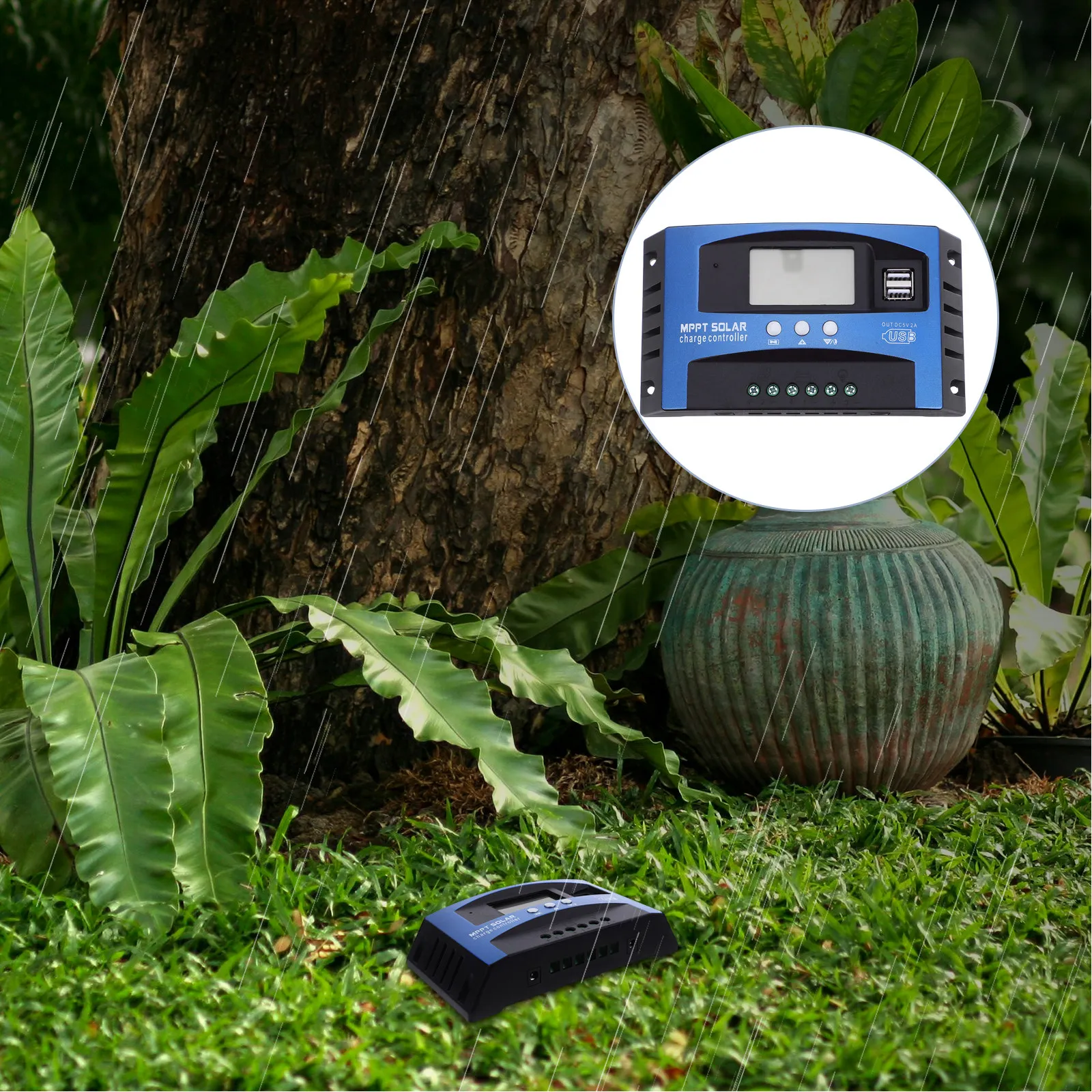 Mppt Solar Charge Controller 50a Solar Panel Battery Regulator LCD Display Dual USB Ports Adjustable Parameters Overcharge