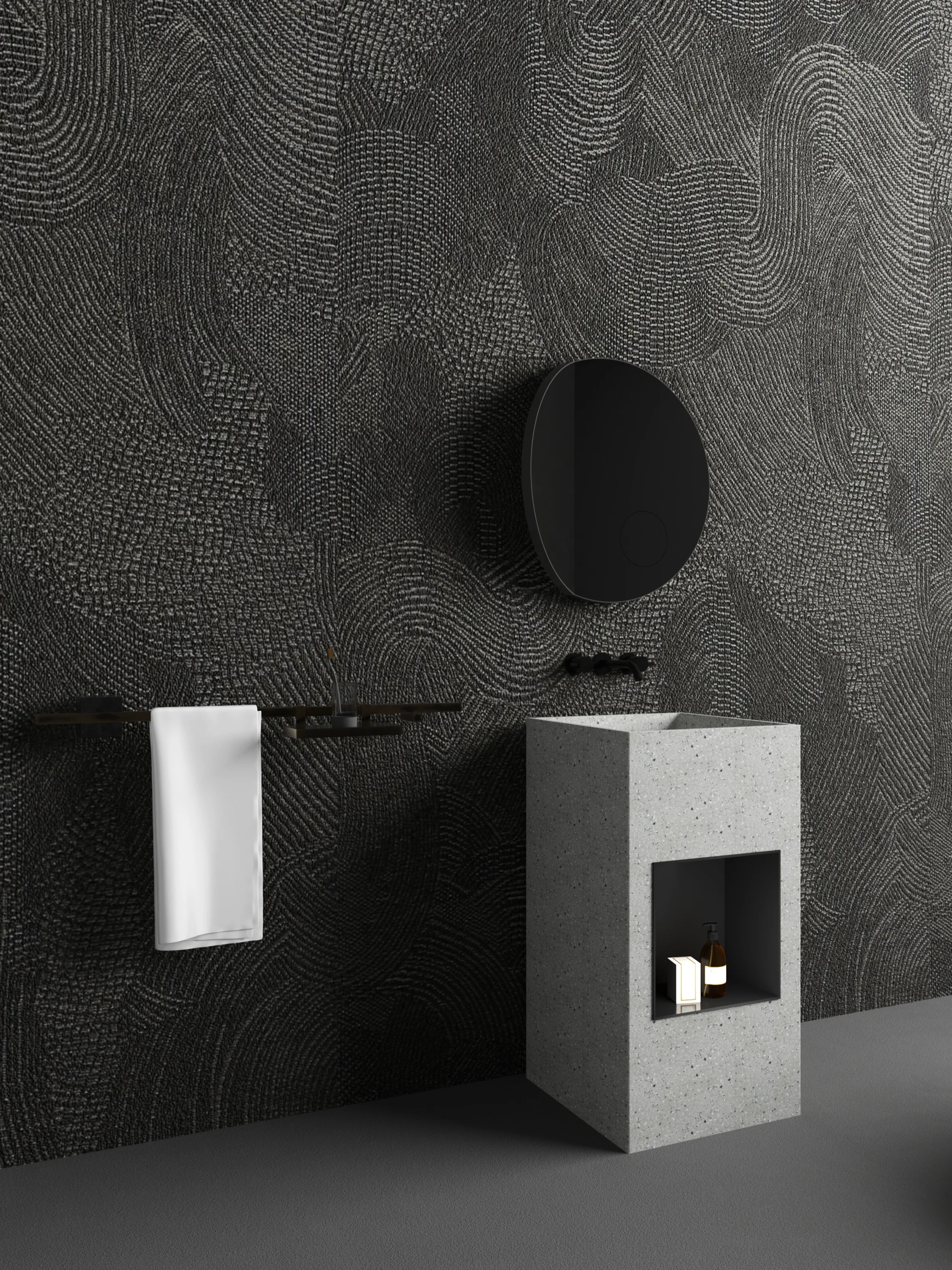 Lavatório do banheiro com plataforma, Pia com armário, pode personalizar, moderno