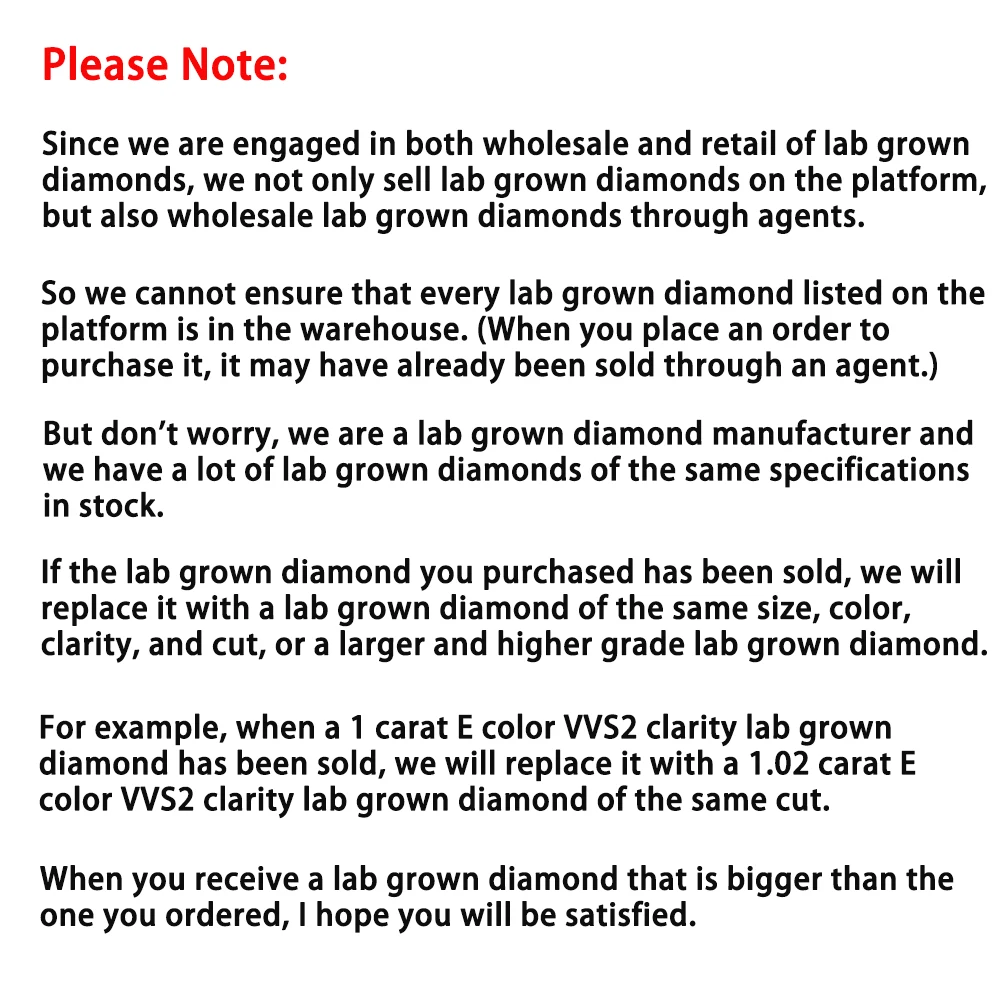 Diamants cultivés en laboratoire, 0.75 CT, document G, clarté VVltity, IGI, ignorez la coupe ronde, CVD, HPHT, diamants adt pour bijoux en diamant personnalisés