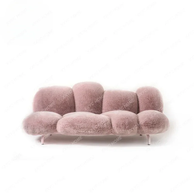 Plush Powder Puff Sofa Nordic Creative Living Room Shaped Two-Seat Sofa living room furniture  home furniture