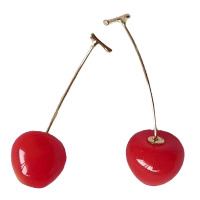 Sweet Cherry Long Earrings Women Fashion Dangling Jewelry Multifuntional Accessory Perfect for Collection and Daily Wear