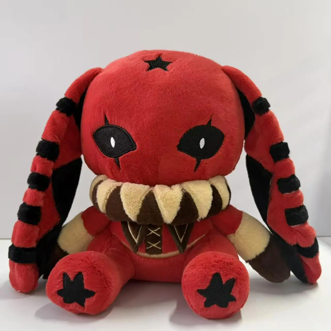 The Freak Circus Pierrot Rabbit Plush Toy Star Print Striped Long Ear Soft Stuffed Animal Home Decoration For Adult Collectors