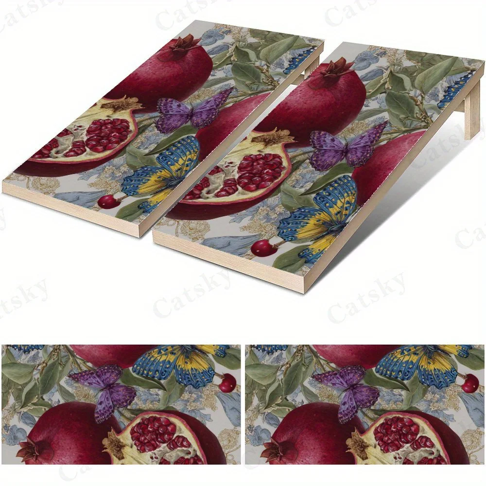 

Pomegranates and Butterflies 2D Flat Vinyl Sandboard Stickers - Bubble-Free, Easy Application, Waterproof, One-Step Renovation f