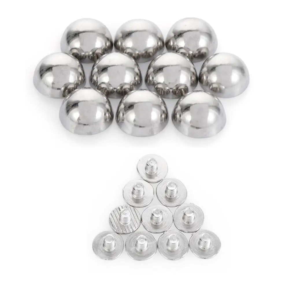 10pcs 8/10/12/16/20mm DIY Clothes/Bag/Shoes Metal Nail Cloth Button Strap Rivets Round Head Screws Solid Nail Bolt Mushroom Dome