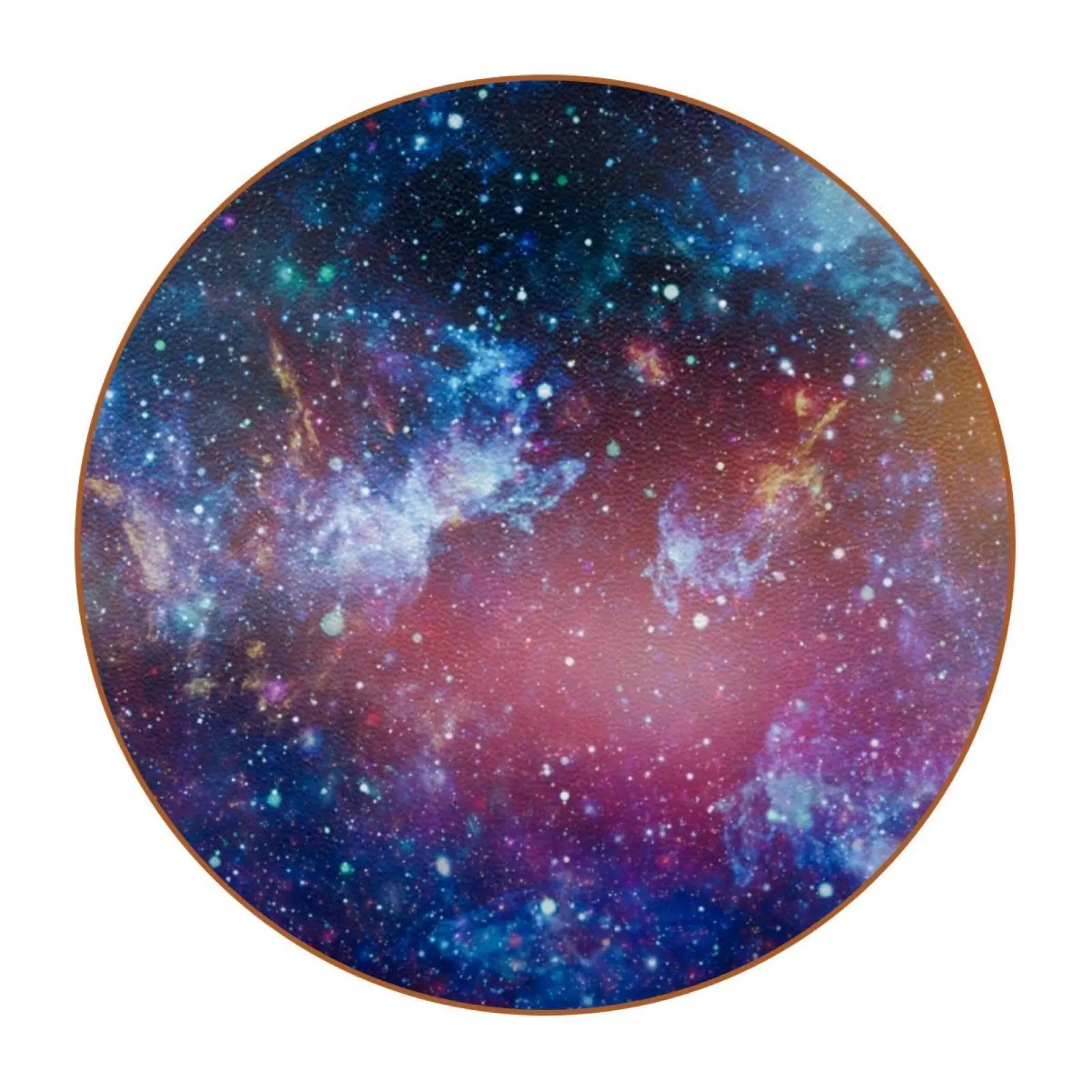 Universe Starry Sky Galaxy Ceramic Coasters with Cork Base Absorbent Drink Coaster Great Gift for Housewarming Room Decor Bar