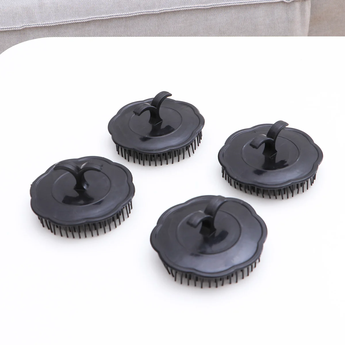 4pcs Hair Shampoo Brush Scalp Care Hair Cleaning Brush Dense Spike Hair Massage Brush(Black) hair scalp massager