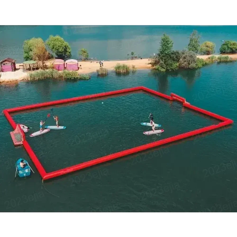 2026 Inflatable Water Floating Pitch Inflatable Water Polo Soccer Field Air Pitch Sport Arenapromote sales