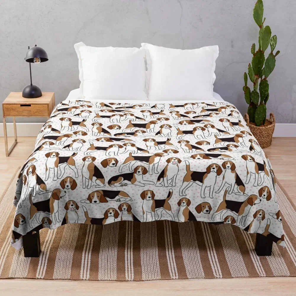

Cute beagle dog pattern Throw Blanket Thins Flannels Blankets