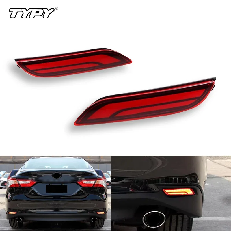 

Светодиодные отражатели бампера TYPY для Toyota Camry 2018 2019 2020 2021 2022 2023, противотуманные задние стоп-сигналы, динамический указатель поворота сзади