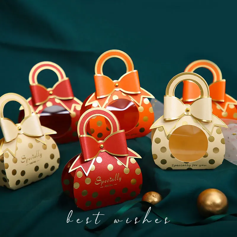 10 Stück handgehaltene Hochzeit Süßigkeiten Geschenkbox rund offenes Fenster Schleife Papierbevorzugung Geschenkverpackung Box Babyparty Geburtstag Partyzubehör