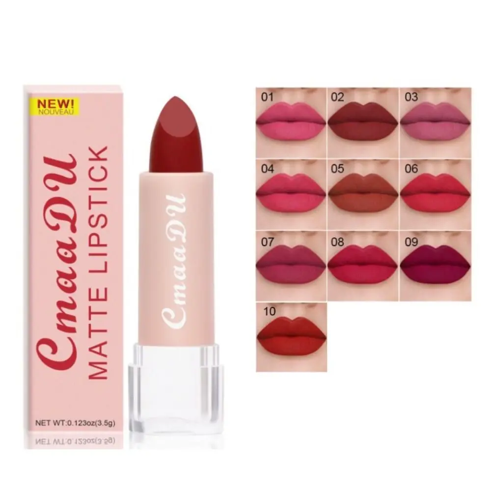 Long-lasting Matte Lipstick Fashion Non-stick Cup Not Fading Red Lip Stick Waterproof Nude Matte Lipstick Women