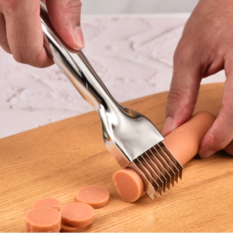 سكين بصل أخضر مفروم من الفولاذ المقاوم للصدأ، سكين حرير أجاد المطبخ، تصميم مقبض منحني، مفرمة طعام سريعة، بصل أخضر