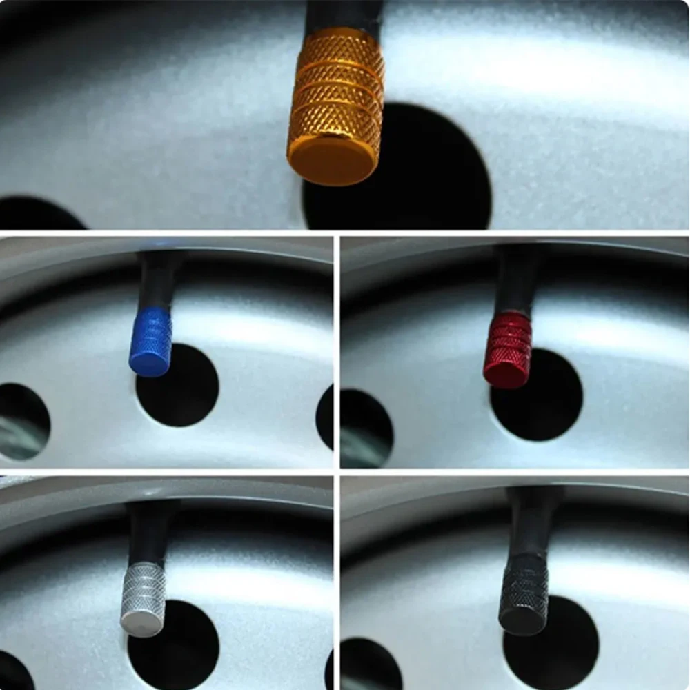 4Pcs Automobile tire valve cap aluminum alloy explosion-proof valve cap valve core cover motorcycle valve cap tire common