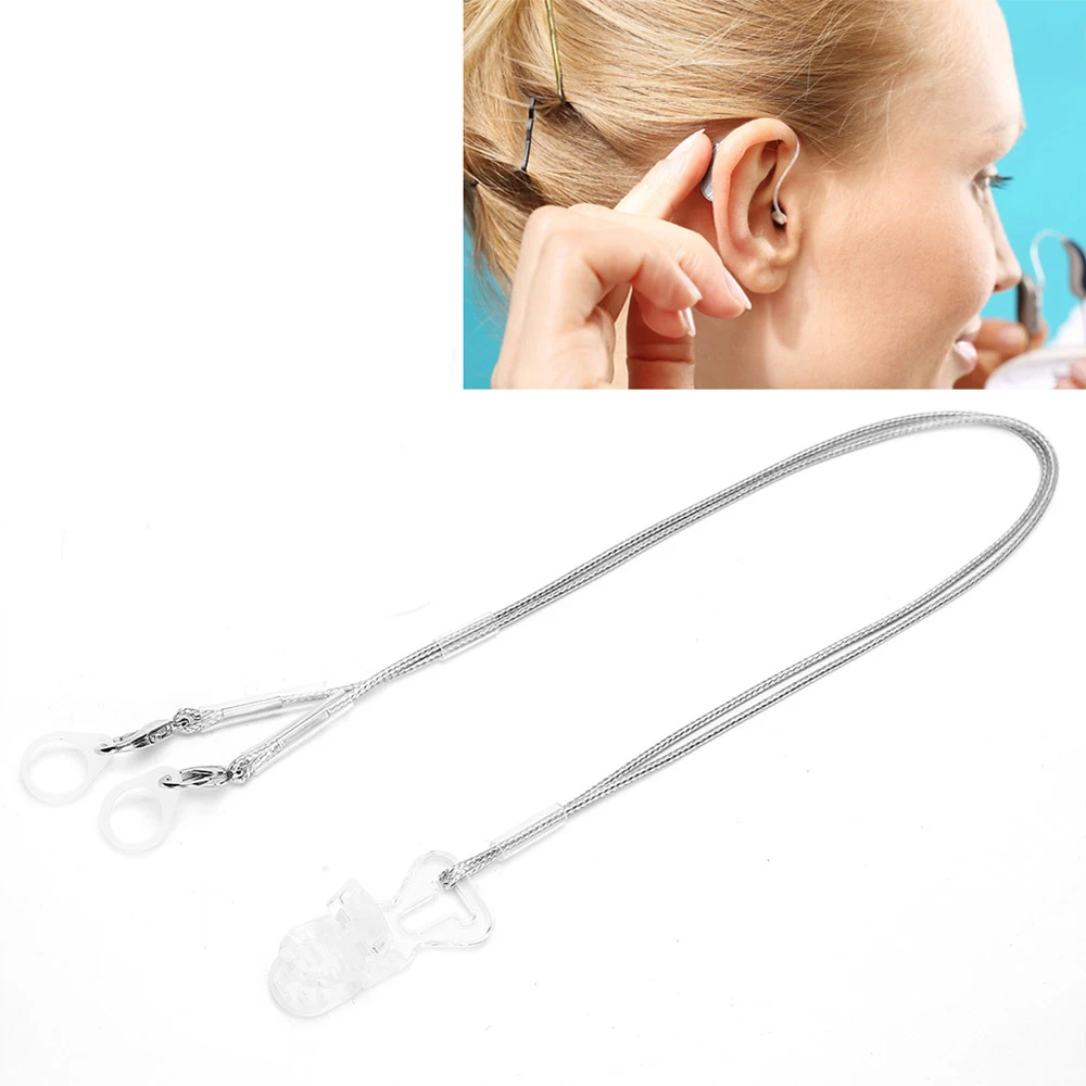 Hearing Aid Lanyard Hearing Aids Holder Clip Prevent Falling Off Lost Hearing Aids Fixation Lanyard Clip For Seniors Transparent