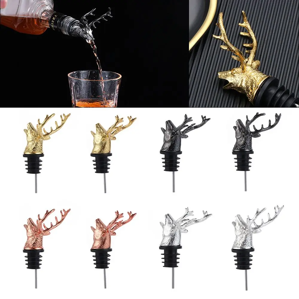 Party Supplies Christmas Ornament Deer Head Kitchen Accessories Wine Aerators Wine Pourer  Bottle Stoppers