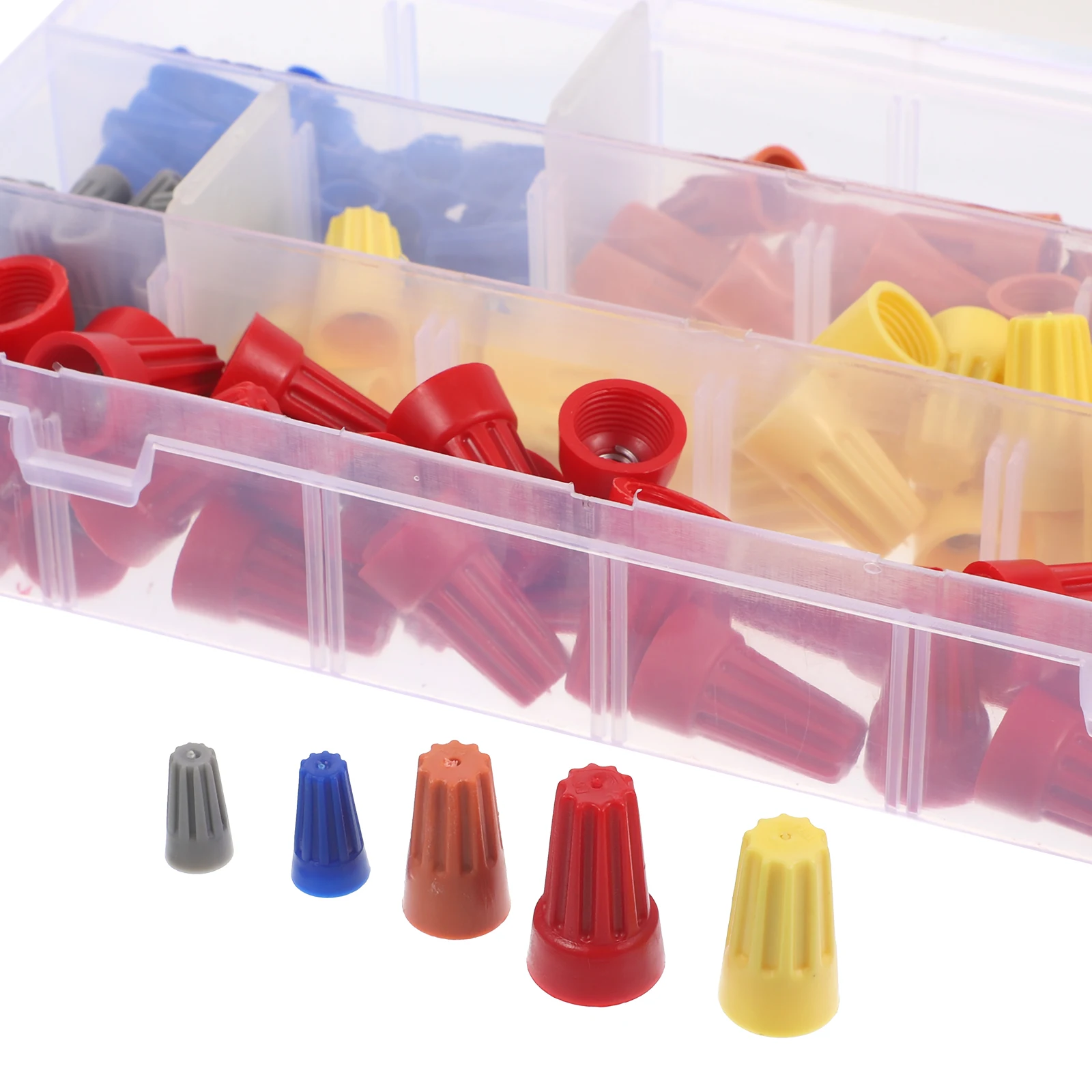 

160 Pcs Electrical Wire Connectors Waterproof Crimping Cap Spring Nuts Insulating PVC High Temp Flame Retardant Safe Home