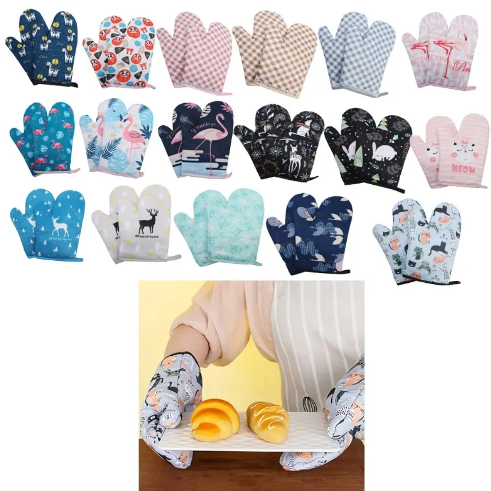 Anti-scald Microwave Gloves Heat Resistant Thickened Oven Mitt Non-slip High Temperature Resistant Kitchen Mitts Baking