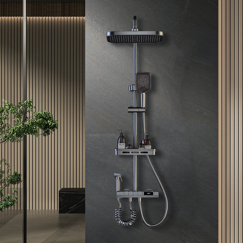 

Многофункциональная регулируемая душевая система для дождя, современная насадка для душа, комбинированный роскошный душ, полный набор, ручной спрей, аксессуары для ванной комнаты