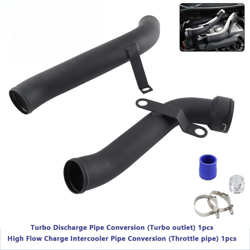 Black Turbo Discharge Pipe Conversion Kit K04 FOR TT-S/Golf R/GTI ED30/GTI ED35/Scirocco R/Seat Cupra R/S3 2.0T FSI EA113