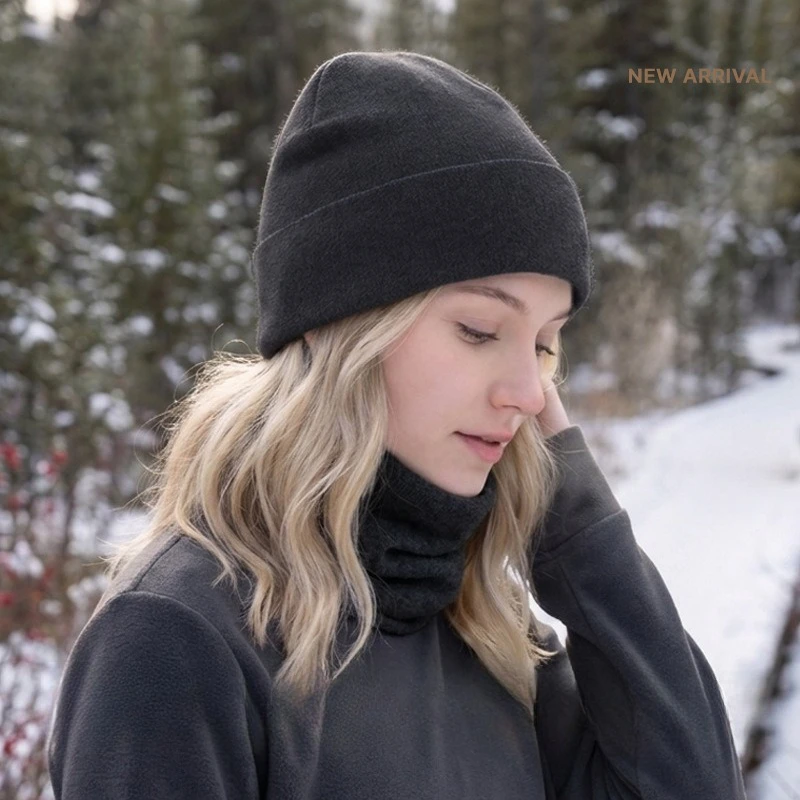 Knitted Hat Scarf Kit Popular Neutral Winter Outdoor Versatile Fashion Cold Warm Hat Scarf Set Cold Big Head Wool Hat
