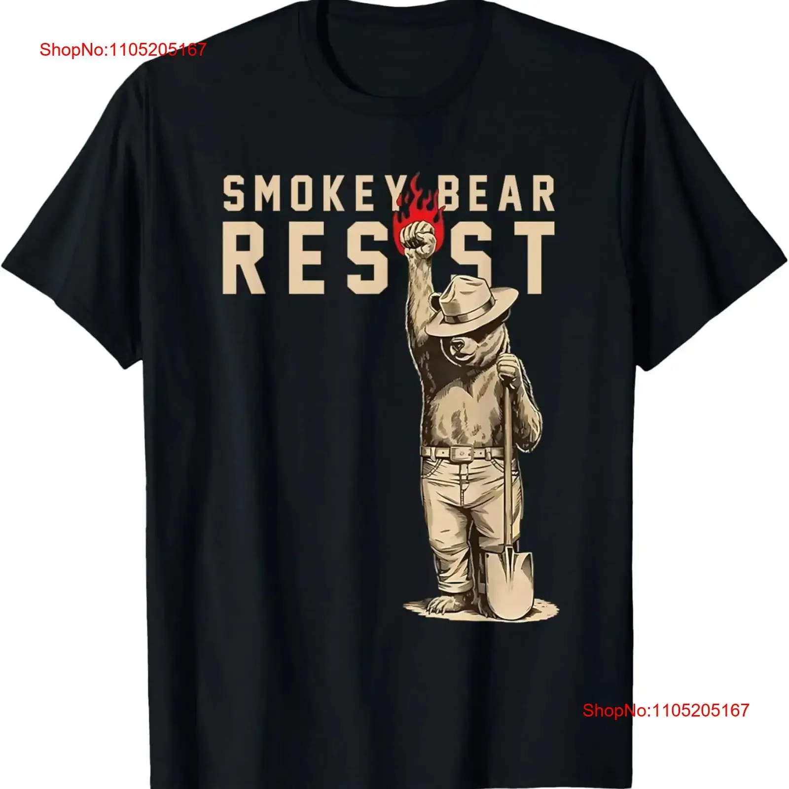

Smokey Bear Resist Statement Retro Forest Vibe Men T Shirt vintage Washed Stretched streetwear Stylish Casual fashion