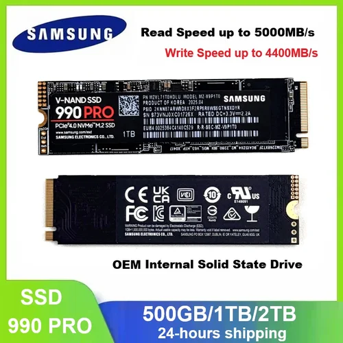 SAMSUNG SSD 990 PRO disco duro interno de estado sólido HDD 1TB 2TB PCIe4.0 M.2 2280 NVMe TLC SSD portátil de escritorio disco duro