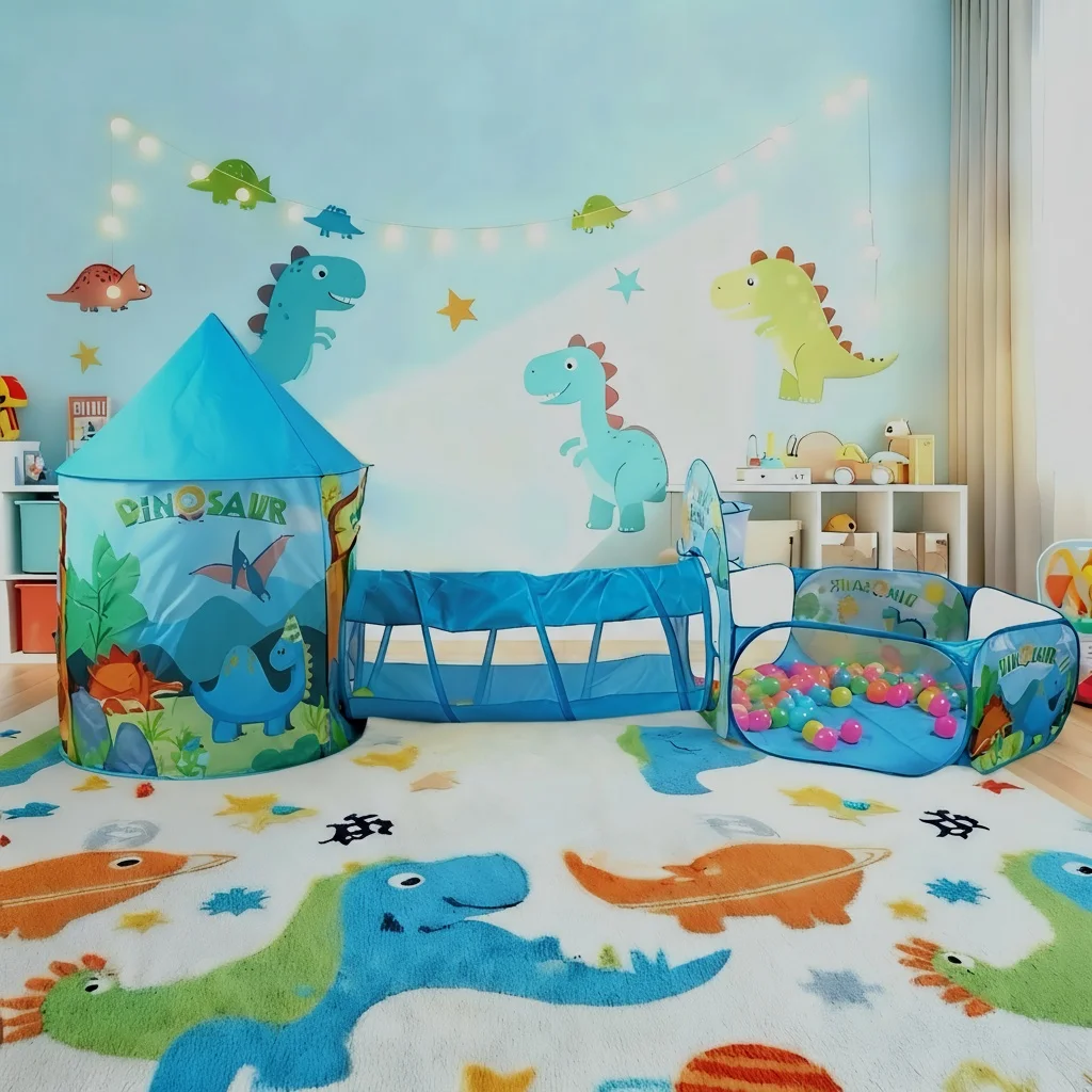 Tenda da gioco pieghevole per bambini, tunnel strisciante in stile yurta, palle da gioco, modelli divertenti stimolano l'imaginazione dei bambini, facile da installare, casa da gioco per bambini, tenda da castello giocattolo portatile all'aperto, ideale per ragazzi e ragazze, regali di Natale e Halloween, non includono palle dell'oceano