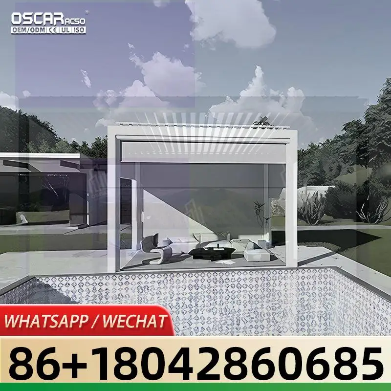 

Quality Electrical Bioclimatic Ceiling System Motorized Outdoor Garden Furniture Aluminum Waterproof Adjustable Patio Balcony P
