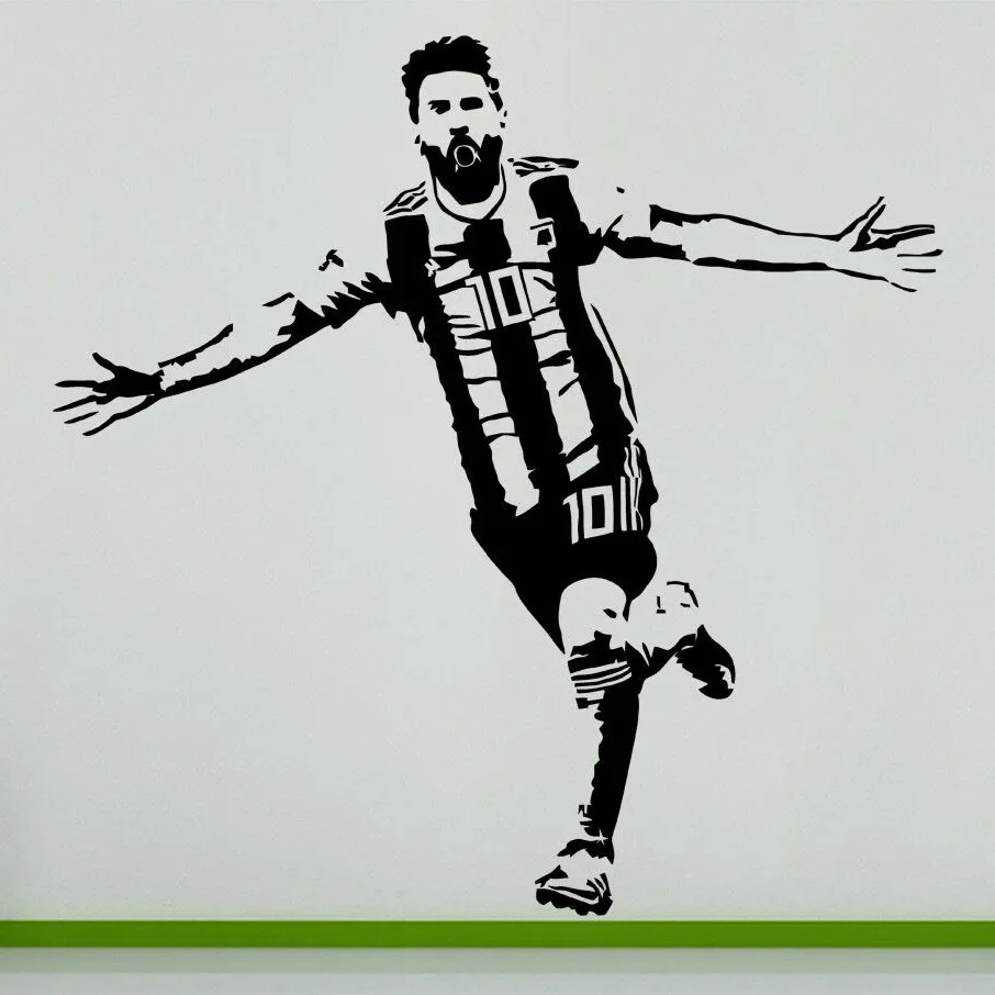 Football Player Wall Decal Argentina Children's Bedroom Decor Decal Vinyl Football Sports Wall Stckers Home Decor Poster A504