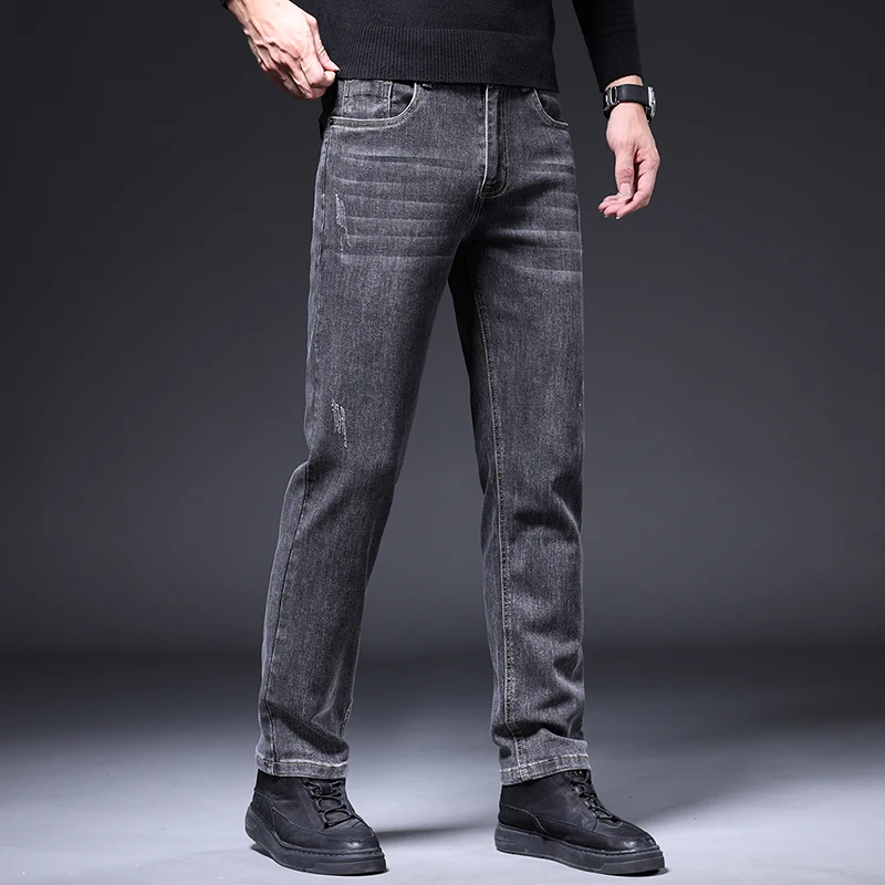 Spring and Autumn Fashion Men's Denim Small Straight skinny jeans men  streetwear men clothing grey cargo jeans mens pants