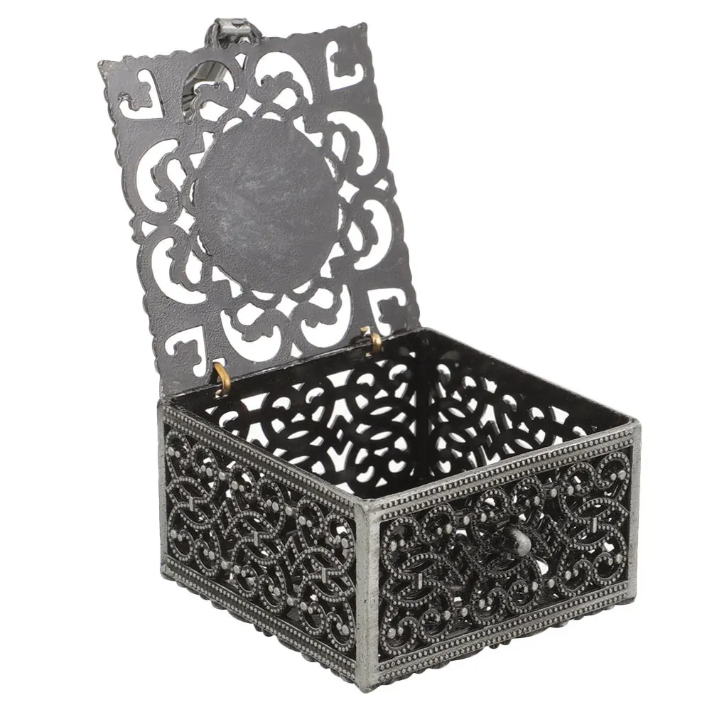 

Vintage Metal Rosary Gift Box Hollow Design Jewelry Organizer Trinket Container For Necklace Bracelet Keys Candy Storage Case