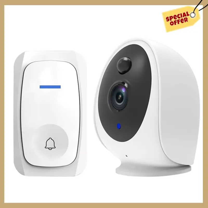 جرس الباب اللاسلكي لقد وضعت طلباتي ترقية 2 في 1 ذكي 2-Way صوت جرس الباب كاميرا جرس الباب فائق الوضوح، متين