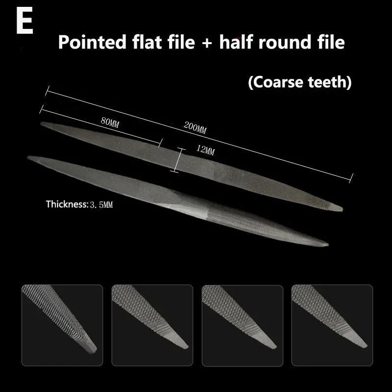 1Pcs Dual-headed Half Round Files Professional Pointed Flat Files Coarse Tooth Jewelry Wax Shaping Files Hand Carving Tools