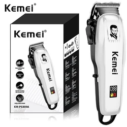 Kemei-Cortador de cabelo sem fio elétrico para homens, aparador profissional, máquina de barbeiro, recarregável, corte, 809A, PG