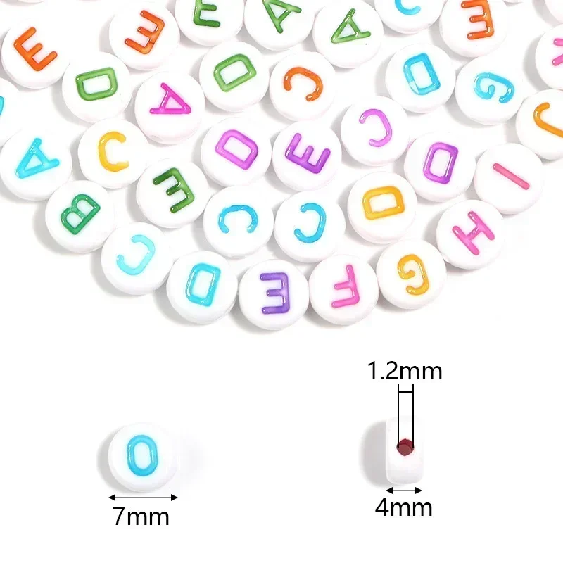 100-500PCS Colorful Round A-Z Alphabet Letter Acrylic Loose Spacer Beads for Jewelry Making Diy Bracelet Necklace Accessories
