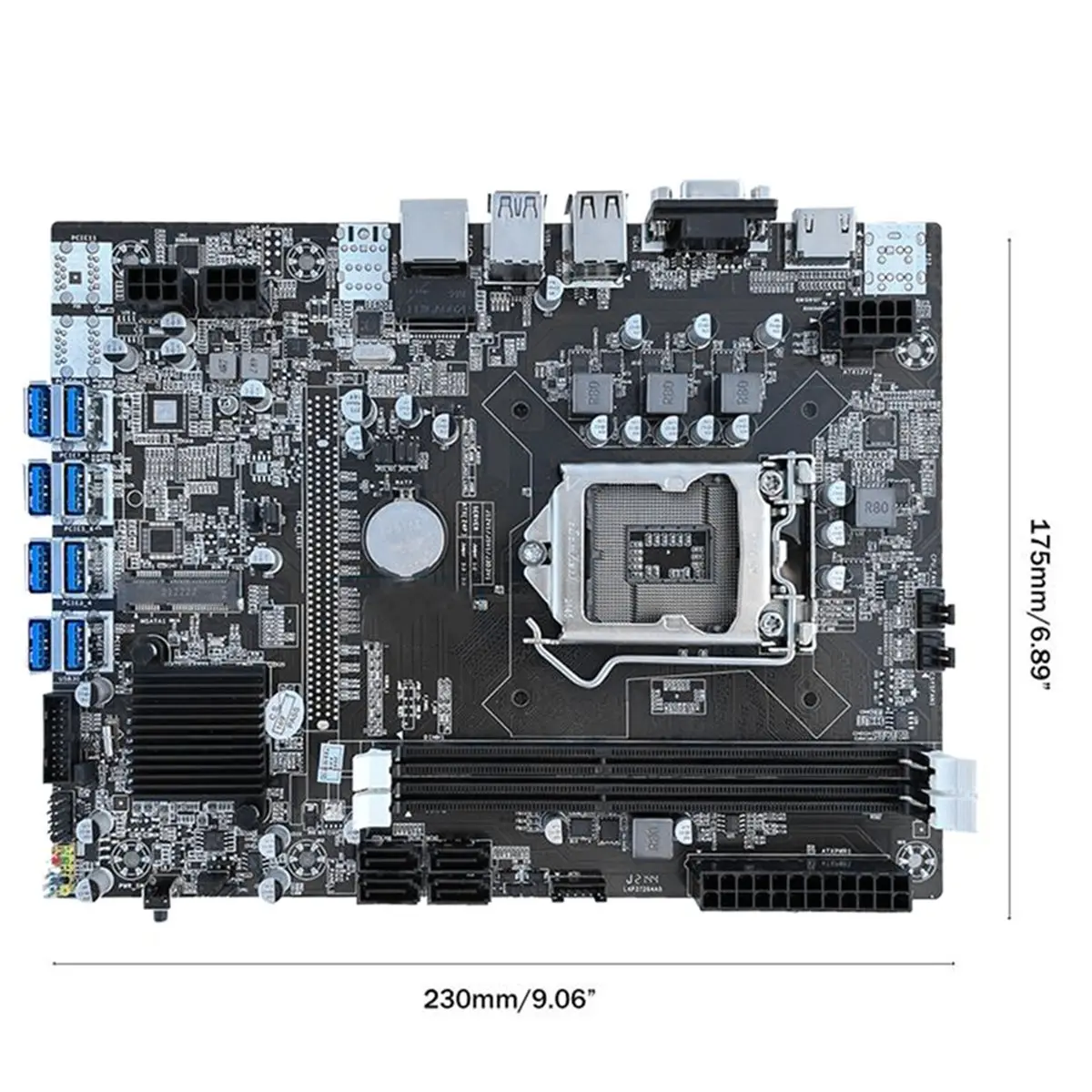 LX0B BTC Motherboard B75 BTC CPU Miner Motherboard DDR3 8 PCI-E Graphics Card for LGA 1155 GPU Cryptocurrency Mining