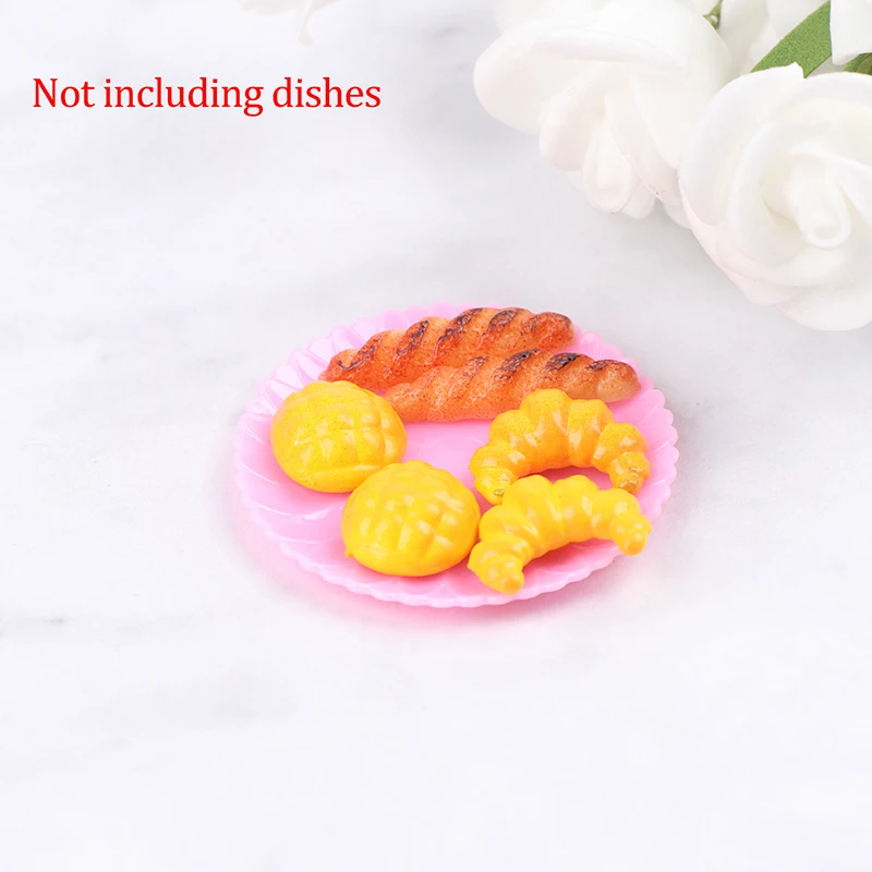 6Pcs/Set Dollhouse Doll House Croissant Pineapple Bun Miniature Food Kitchen Toy