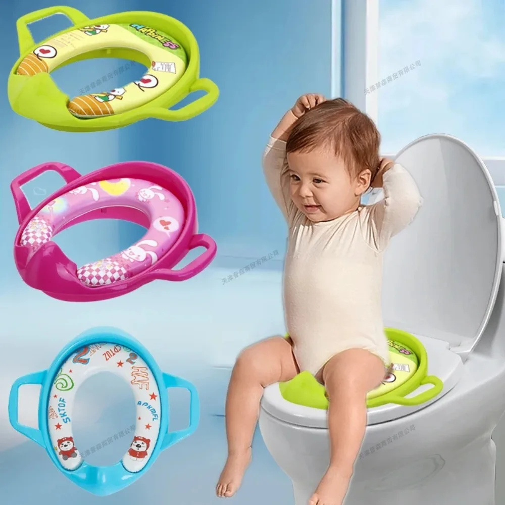 

Portable Baby Toilet Seat Soft Cartoon Potty Chair Non-Slip Training Seat Cover for Toddler Boys Girls Travel Home Bathroom Use