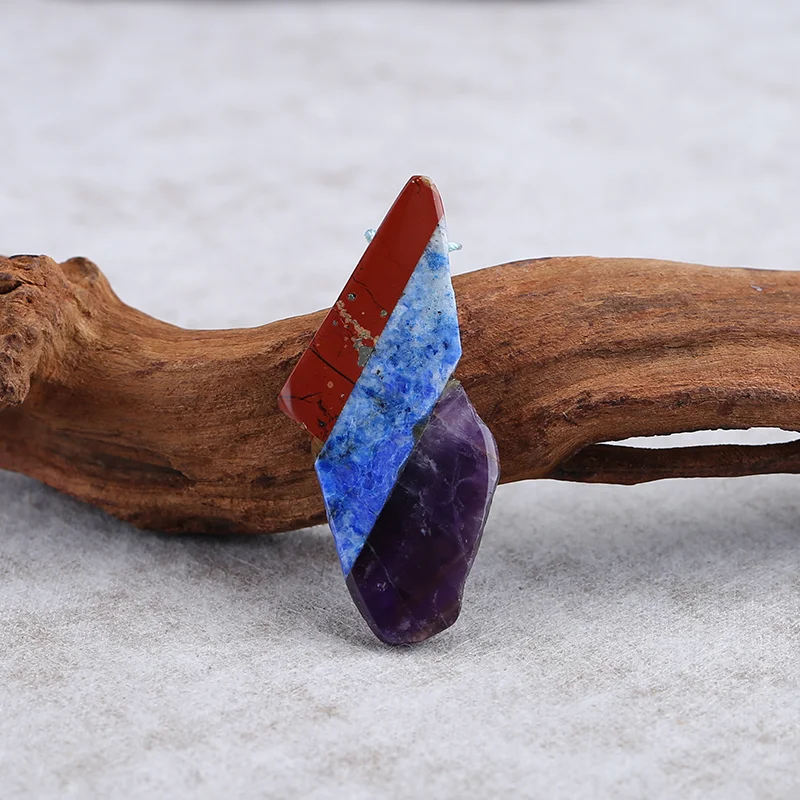 Natural Red River Jasper and Lapis Lazuli and Amethyst Combination Pendant Beads for Jewelry Making