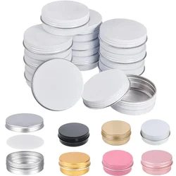 5Pcs 5/10/15/20/30/50/60g Aluminum Tin Jars For Cream Balms Nail Candle Refillable Metal Cosmetic Containers Bottle Tea Cans