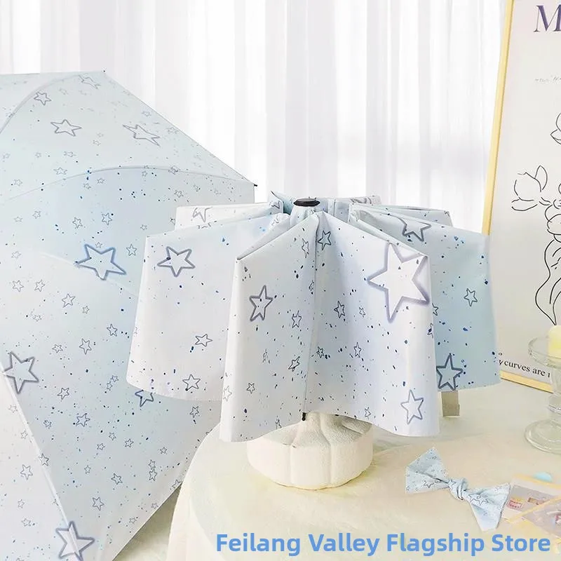 

Автоматический зонт-парасоль от солнца и дождя для женщин в стиле Ins, студенческий, прозрачный, компактный, складной зонт от солнца