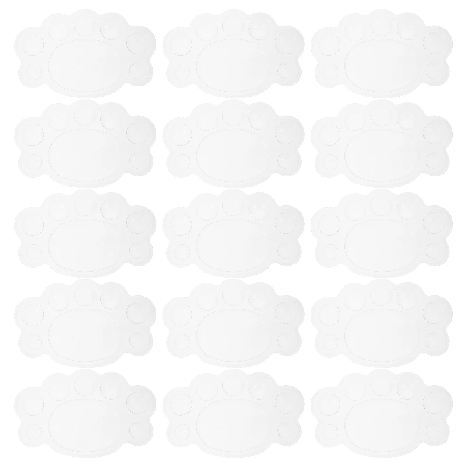 

50Pcs Foot Shaped Paint Palette Clear Disposable PVC Trays for Kids Watercolor Acrylic Oil Painting DIY Art Craft Supplies