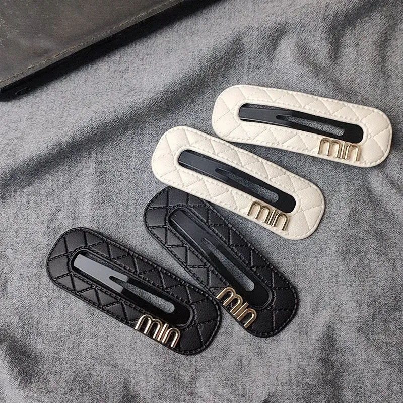 فاخر Y2K أفضل بائع مستطيلة مبطن رسالة مشبك شعر للانفجارات الجانبية ، الحد الأدنى أنيقة التمساح كليب 1/2 قطعة 2025 عصري #1