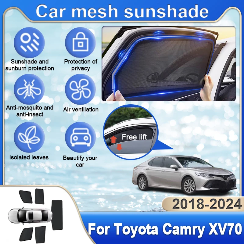 

Для Toyota Camry XV70 2018 ~ 2024 автомобильные аксессуары Daihatsu Altis окно магнитный козырек солнцезащитные шторы наклейки аксессуары авто
