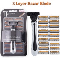 Shaver Brand Men Razor Shaving Three Layer Blade Shaver Reusable Razor Imported Blade Multi Tool Head Change Blades