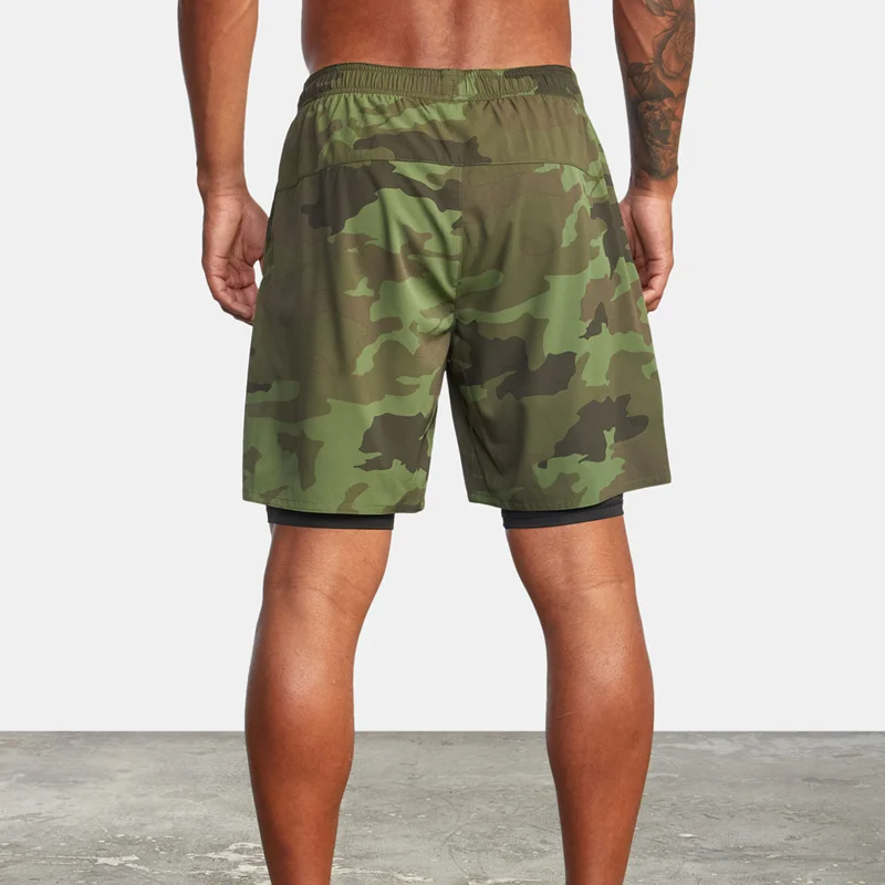 CamSolomon-Short de fitness respirant pour homme, 2 en 1, double salle de sport, musculation, sport, élasticité, mode masculine, nouveau, 2022