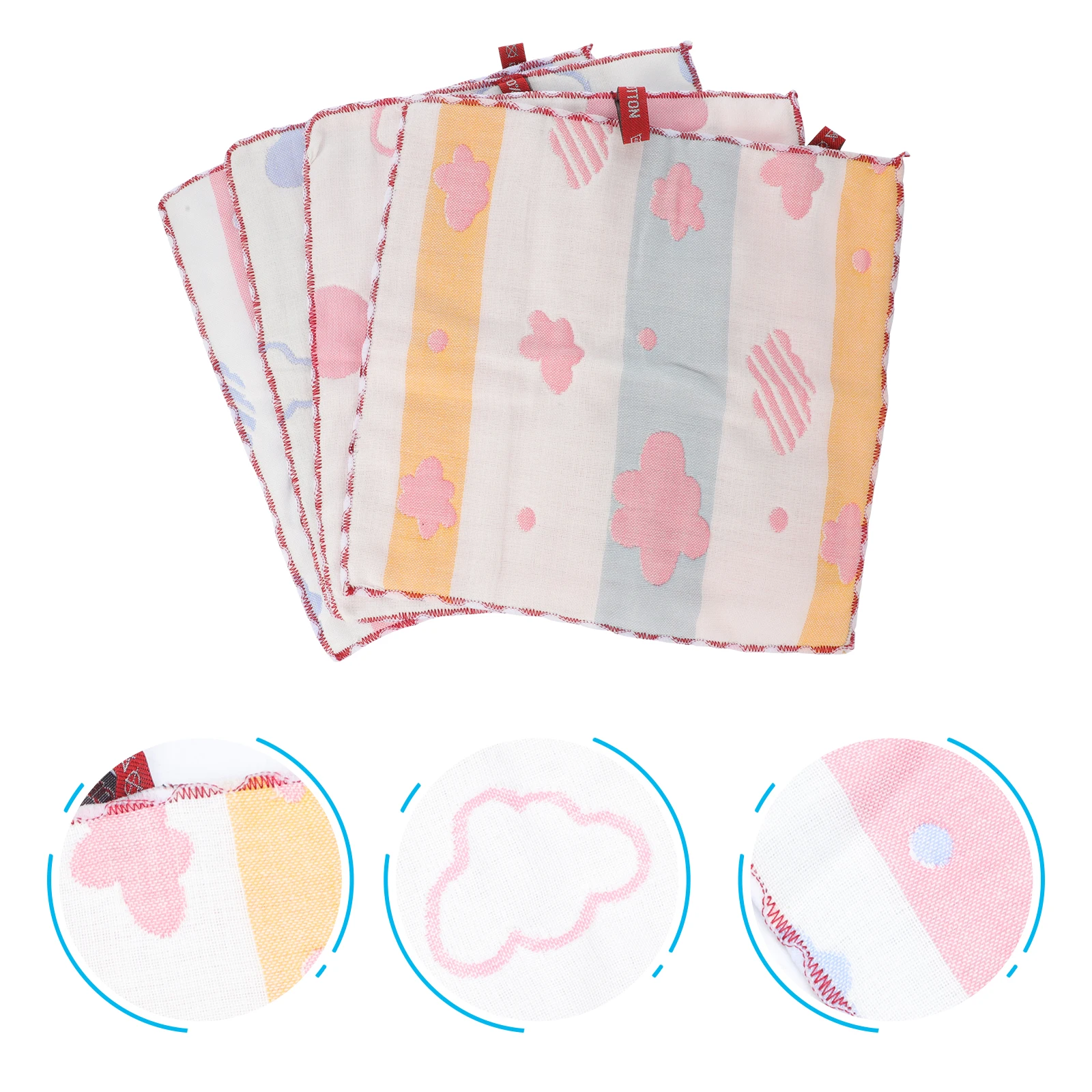 

4Pcs Baby Towels Cotton No Odor Harm SkinFriendly Washable Reusable Toddler Saliva Towel Infant Child Toddler